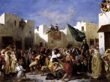 Eugene Delacroix Painting - The Fanatics of Tangier Romantic Eugene Delacroix